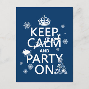 Carte Postale Conserver le calme et la fête (Noël)(n'importe que