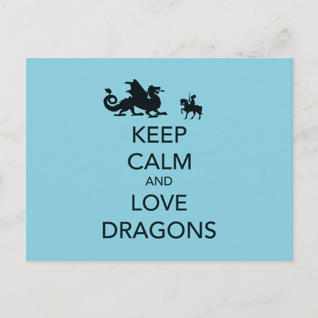 Carte Postale Conserver le calme et l'amour Dragons Impression u (Devant)