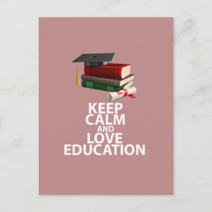 Carte Postale Conserver le calme et l'amour Éducation Motivation