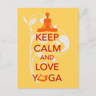 Carte Postale Conserver le calme et l'amour Yoga - design amusan