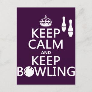 Carte Postale Conserver le calme et le Bowling - toutes les coul