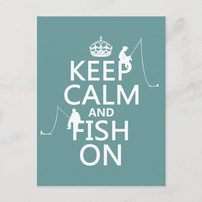 Carte Postale Conserver le calme et le poisson - couleurs person (Devant)