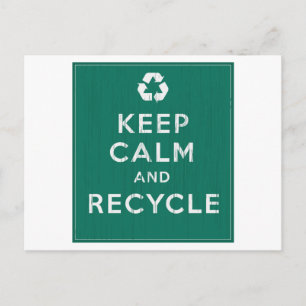 Carte Postale Conserver le calme et le recyclage