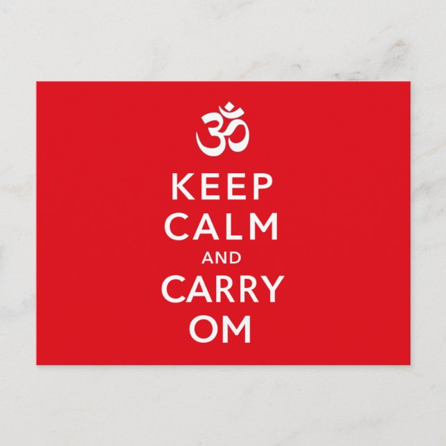 Carte Postale Conserver le calme et porter Om Motivational Moral (Devant)