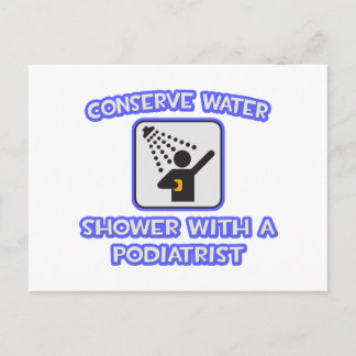 Carte Postale Conserver l'eau .. Douche avec podiatre