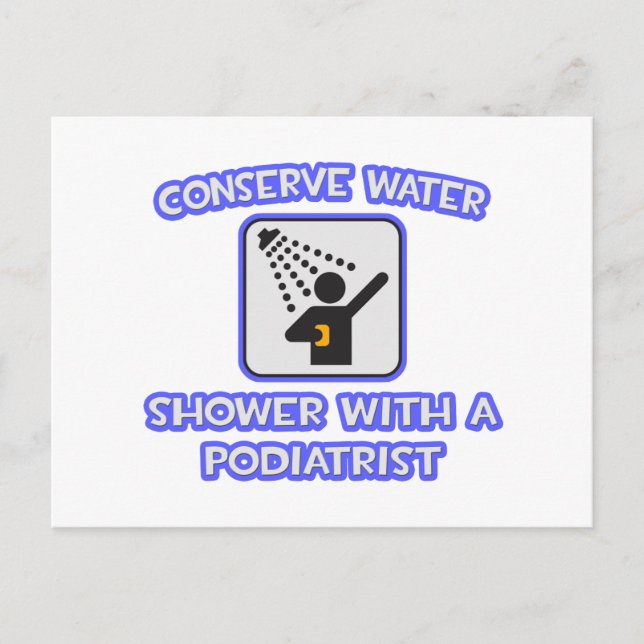 Carte Postale Conserver l'eau .. Douche avec podiatre (Devant)