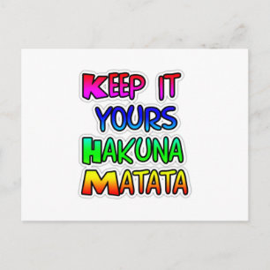 Carte Postale Conserver votre Hakuna Matata Art Print