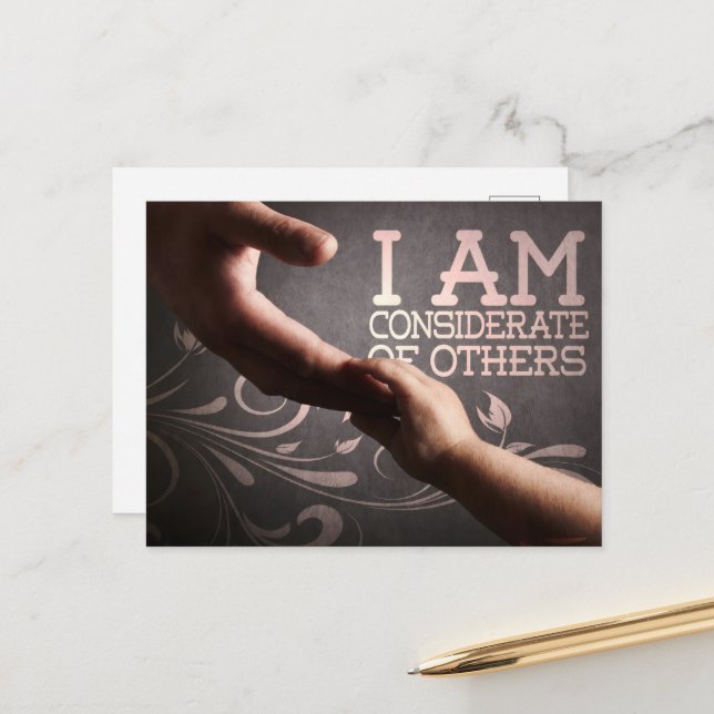 Carte Postale "Considérer les autres" Motivation Affirmation (Devant/Arrière en situation)