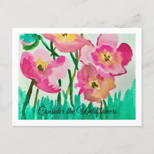Carte Postale Considérons les Fleurs sauvages