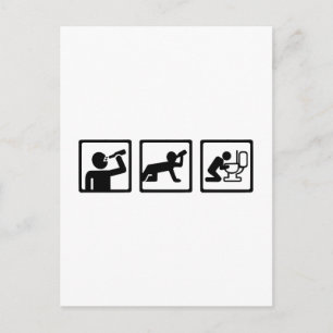 Carte Postale Consommation de puke à alcool