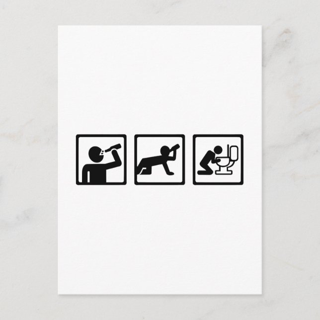 Carte Postale Consommation de puke à alcool (Devant)