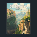 Carte Postale Constantine Algérie Travel Art Vintage<br><div class="desc">Constantine conception de déplacement vectoriel rétro rétro. Constantine est aussi appelée "Ville des Ponts" en raison des nombreux ponts pittoresques qui relient les montagnes.</div>