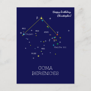 Carte Postale Constellation de l'hémisphère nord Coma Berenices