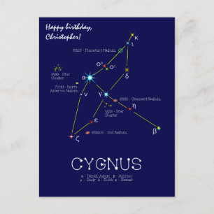Carte Postale Constellation de l'hémisphère nord Cygnus