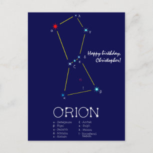 Carte Postale Constellation de l'hémisphère nord Orion