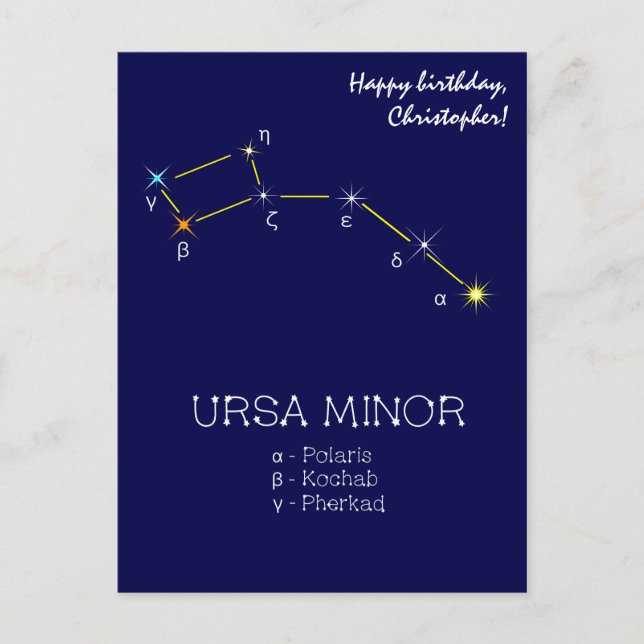 Carte Postale Constellation de l'hémisphère nord Ursa Minor (Devant)