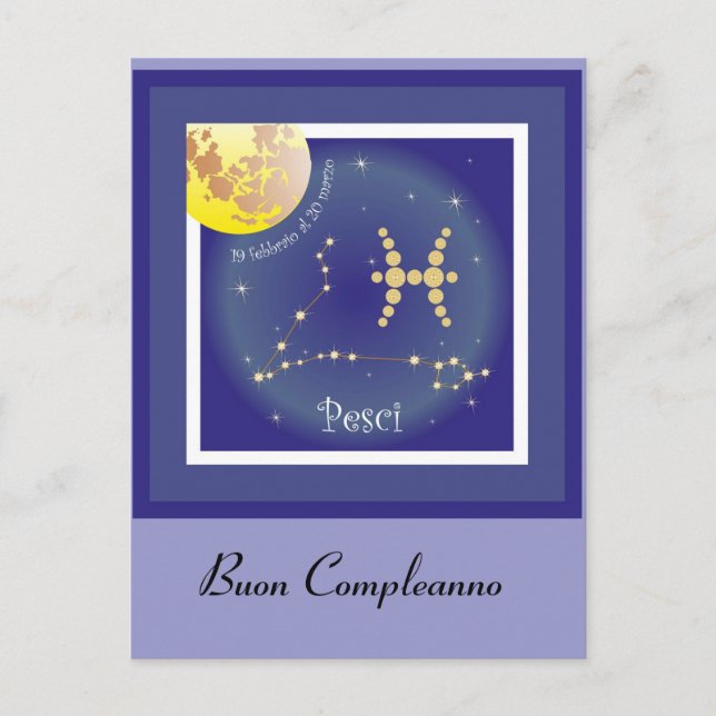 Carte Postale Constellation de Poissons (Devant)