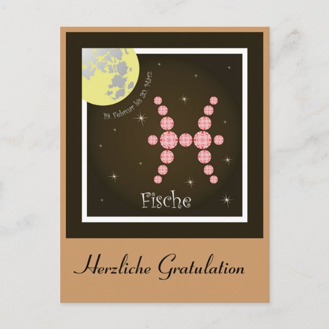 Carte Postale Constellation de Poissons (Devant)