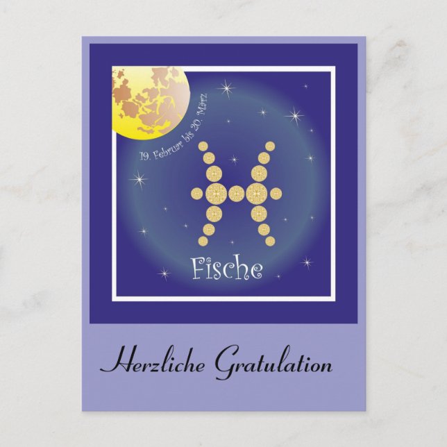 Carte Postale Constellation de Poissons (Devant)