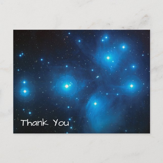 Carte Postale Constellation des Pléiades bleues Merci (Devant)