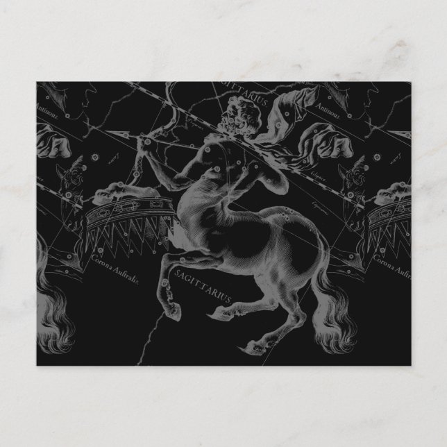 Carte Postale Constellation du Sagittaire Classe Hevelius Gravur (Devant)