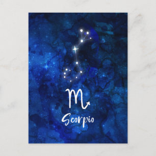 Carte Postale Constellation du zodiaque Scorpion Galaxie bleue C