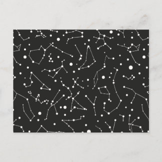 Carte Postale Constellations blanc et noir