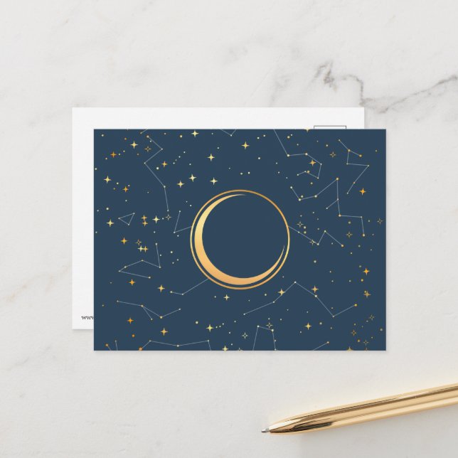 Carte Postale Constellations de la Lune de la Marine et du Crois (Devant/Arrière en situation)