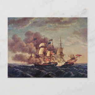 Carte Postale Constitution américaine contre HMS Guerriere