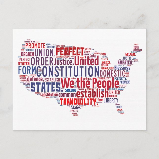 Carte Postale Constitution des Etats-Unis dans la forme des (Devant)