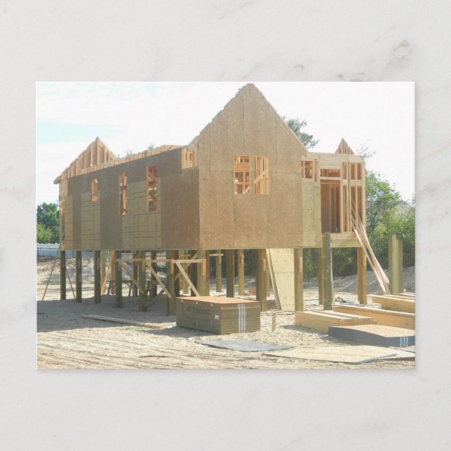 Carte Postale Construction de la maison de plage (Devant)