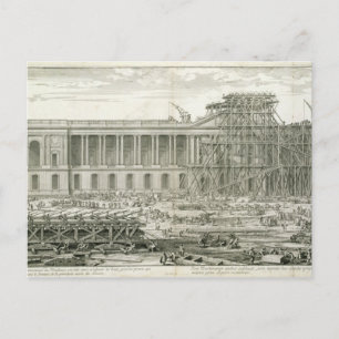 Carte Postale Construction de l'entrée principale du Louvre, Par
