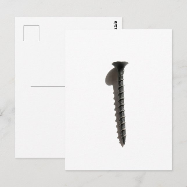 Carte Postale Construction du bâtiment de vis noir autobloquant (Devant / Derrière)