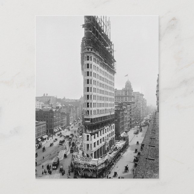 Carte Postale Construction du Flatiron Building, 1902 (Devant)