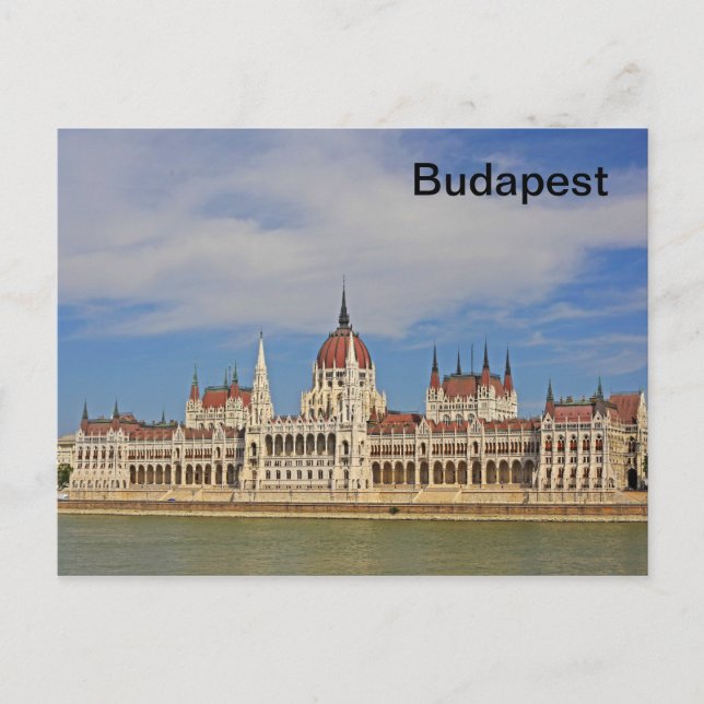 Carte Postale Construction du Parlement de Budapest, Hongrie (Devant)