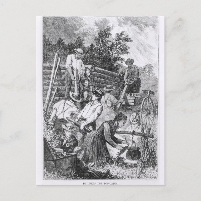 Carte Postale Construction du Rondin-Cabine (Devant)