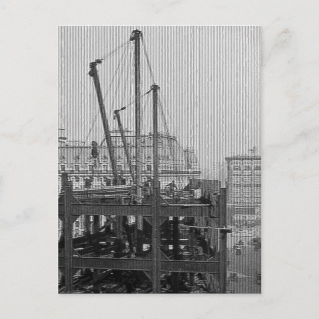 Carte Postale Construction d'un Carré de New York (Devant)