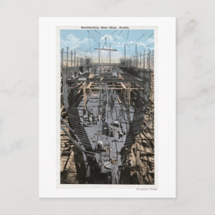 Carte Postale Construction d'une scène de navire en acier