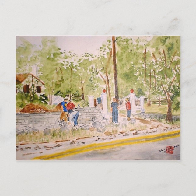 Carte Postale construction mur dr middletons (Devant)