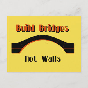 Carte Postale Construire des ponts pas des murs protester contre