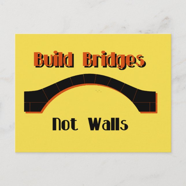 Carte Postale Construire des ponts pas des murs protester contre (Devant)