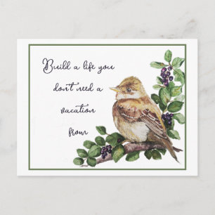 Carte Postale Construire une vie dont vous n'avez pas besoin de