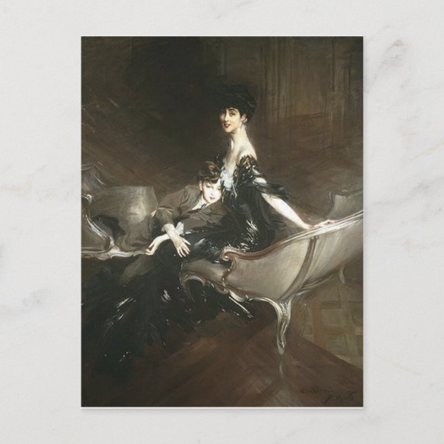 Carte Postale Consuelo Vanderbilt et Son Ivor, Giovanni Boldini (Devant)