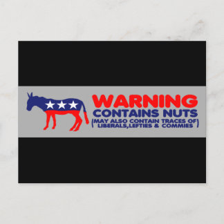 Carte Postale Contains nuts anti liberal bumper sticker