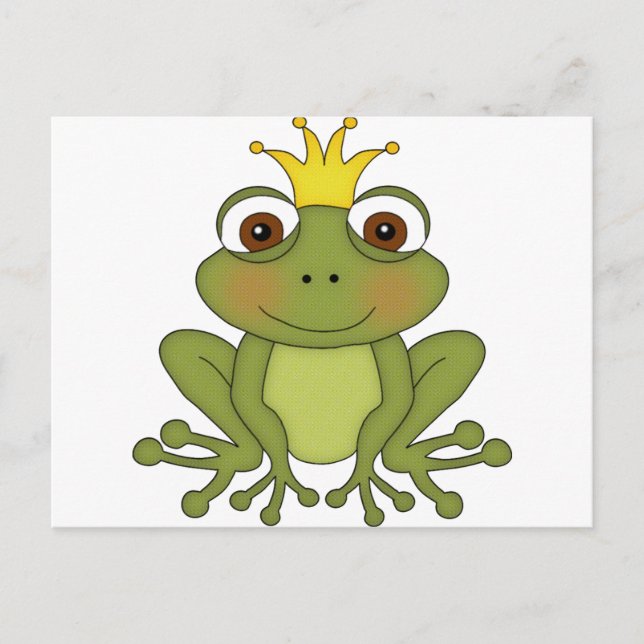 Carte Postale Conte de fée Prince de grenouille avec Couronne (Devant)