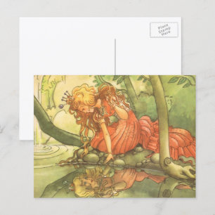 Carte Postale Conte de fées vintage, Prince Grenouille Princesse