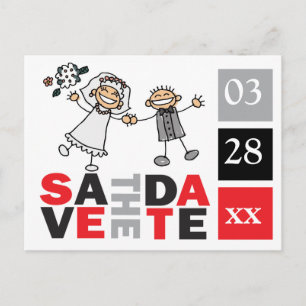 Carte Postale Contemporain Enregistrer La Date Heureux Nouveau-M