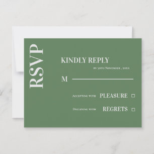 Carte Postale Contemporain minimaliste Sage Vert Mariage RSVP