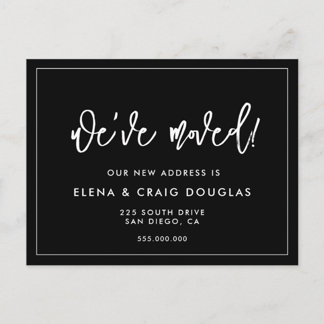 Carte Postale Contemporain Noir Nous avons déménagé Nouvelle adr (Devant)