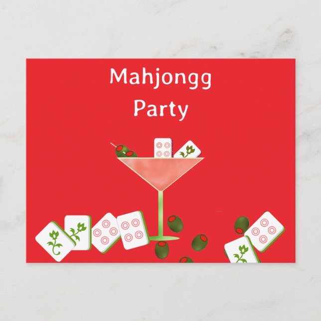 Carte postale contemporaine Martini Party Mahjong (Devant)